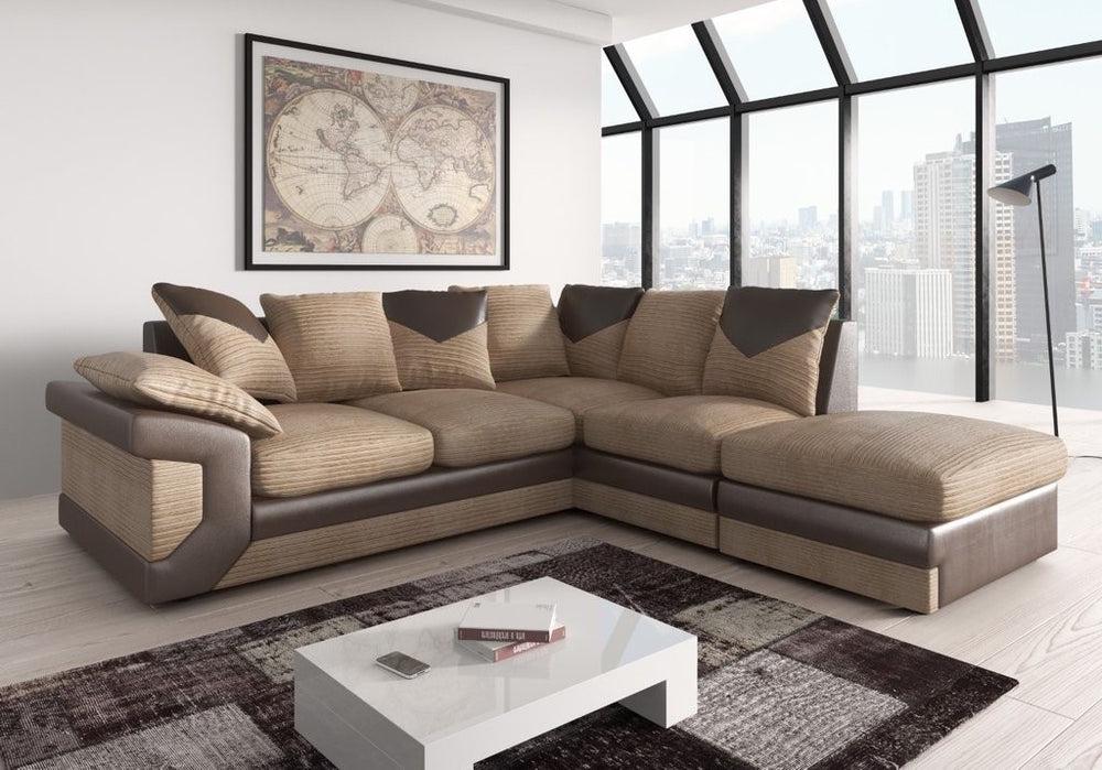 Dinno Corner Sofa – Beige & Brown Luxury Sofa