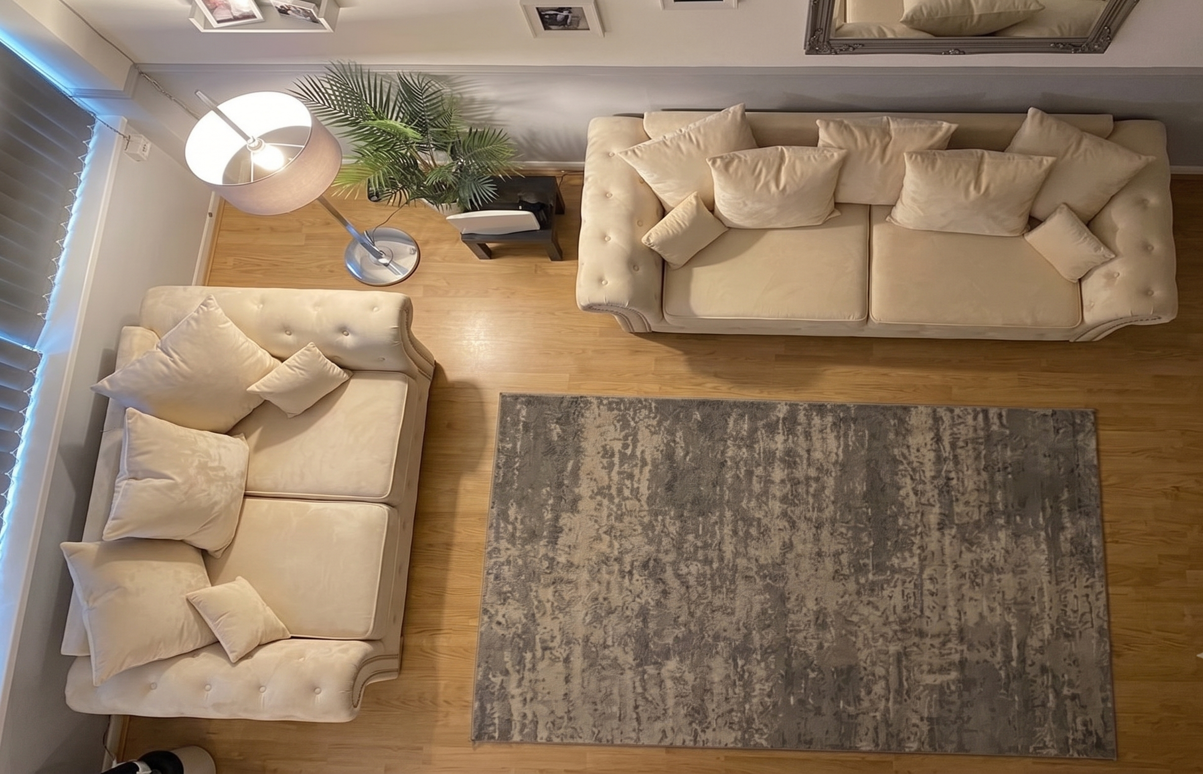 Marilyn 3+2 Sofa – Cream Velvet Sofa - Image 2