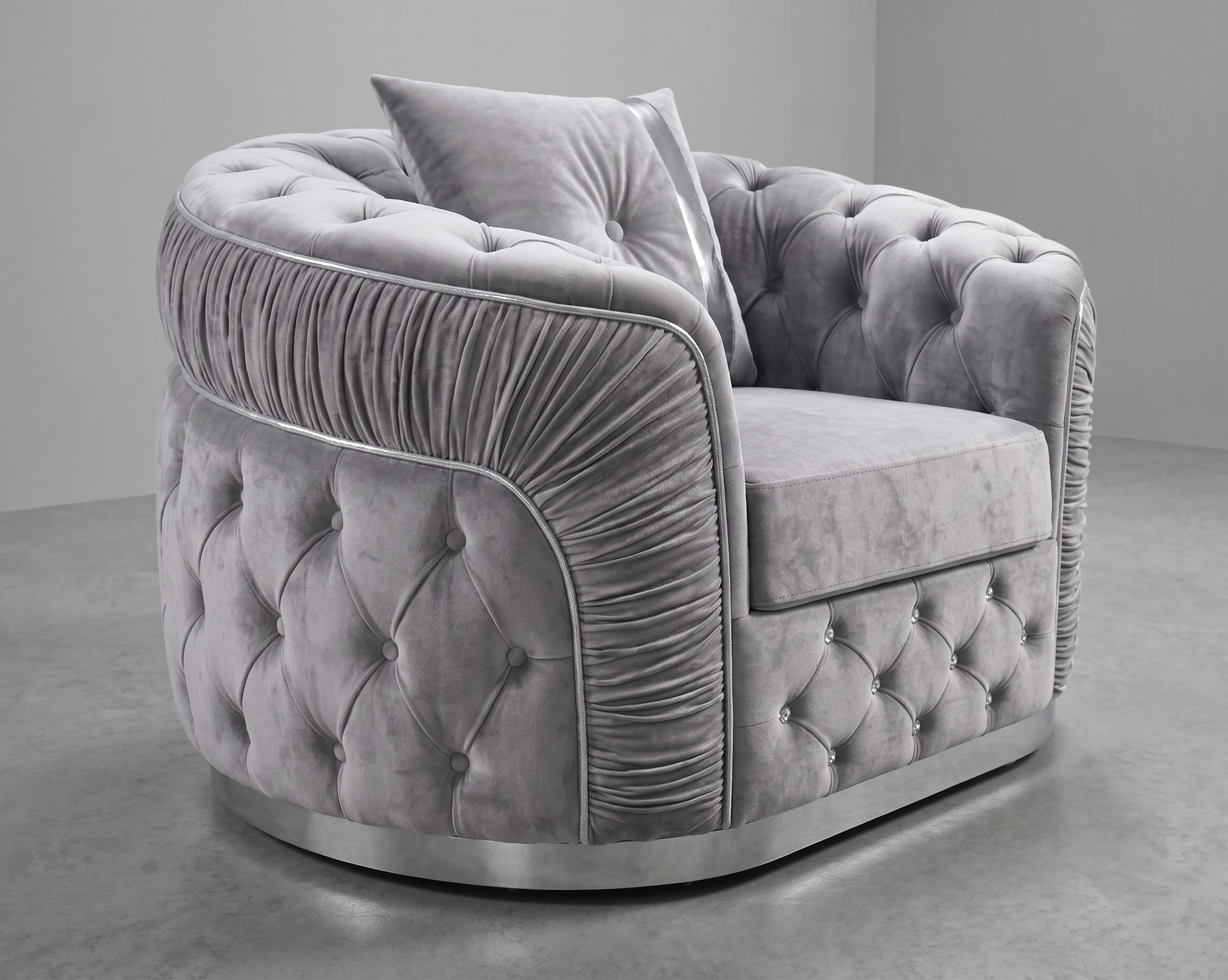 Luxury Single Accent Chair with Silver Strips - Image 2