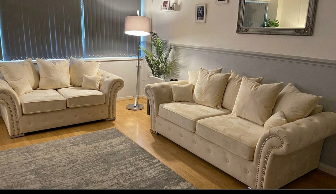 Marilyn 3+2 Sofa – Cream Velvet Sofa