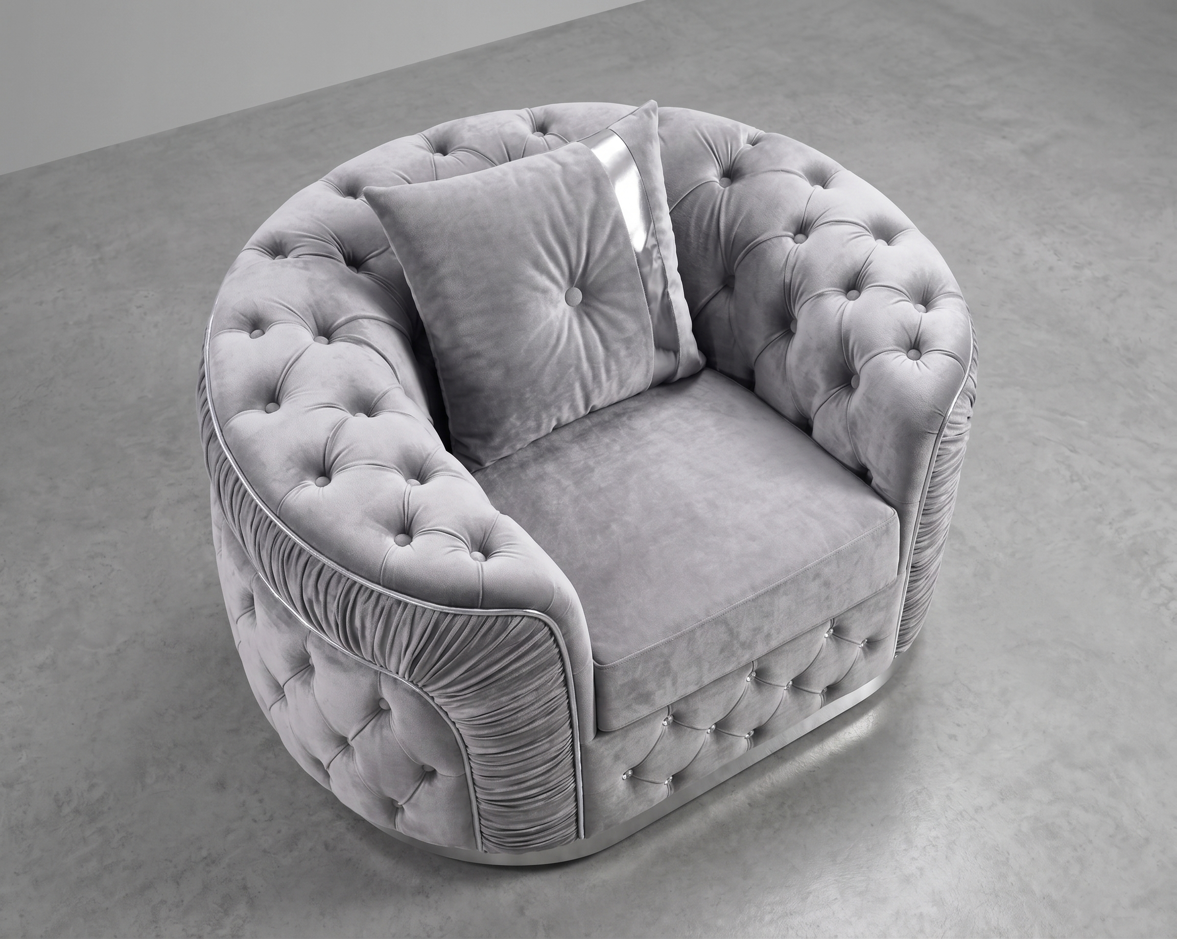 Luxury Single Accent Chair with Silver Strips - Image 3