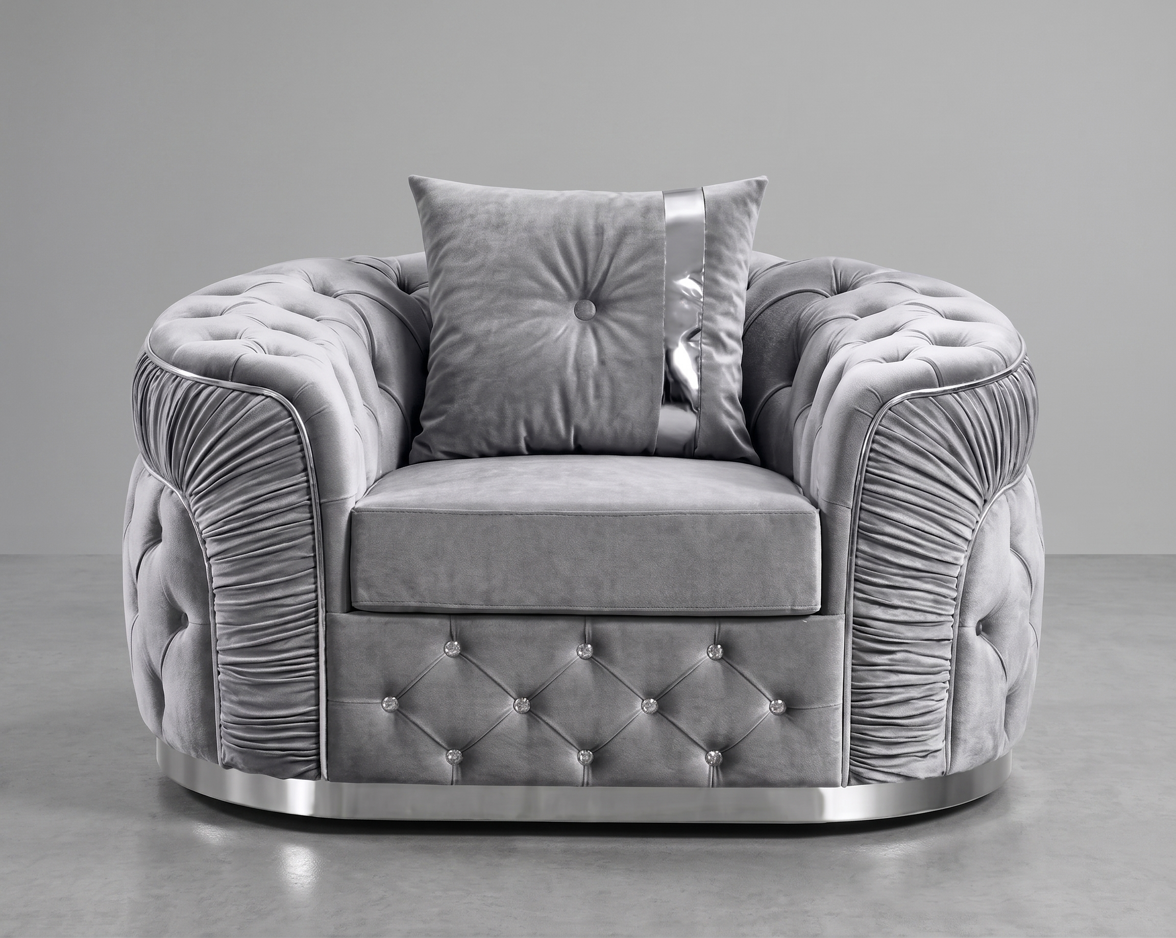 Luxury Single Accent Chair with Silver Strips