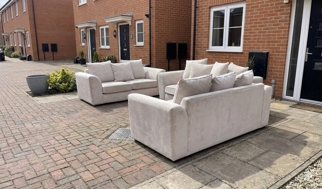 Dylan 3+2 Sofa Set – Cream - Image 3