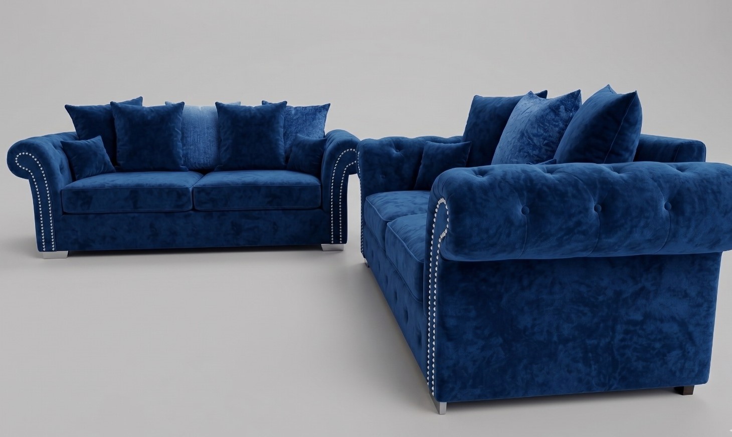 Marilyn 3+2 Sofa – Blue Velvet Sofa - Image 4